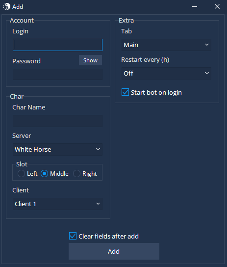 Login/Relog
